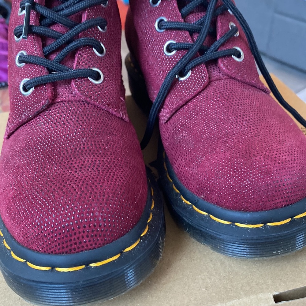 Dr Martens 1460 Pascal Cherry Red Glitter Ray - Picture 7 of 8
